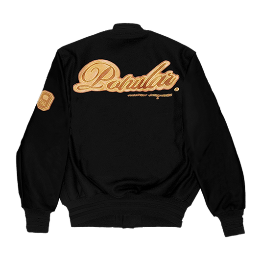 Black Pohular Varsity Jacket