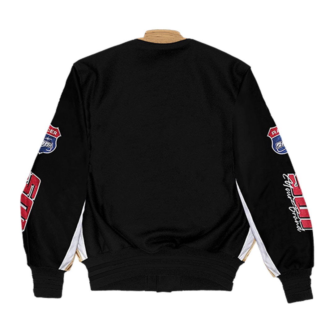 Black Racing Varsity Jacket