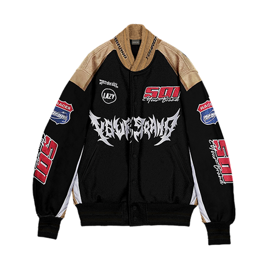 Black Racing Varsity Jacket