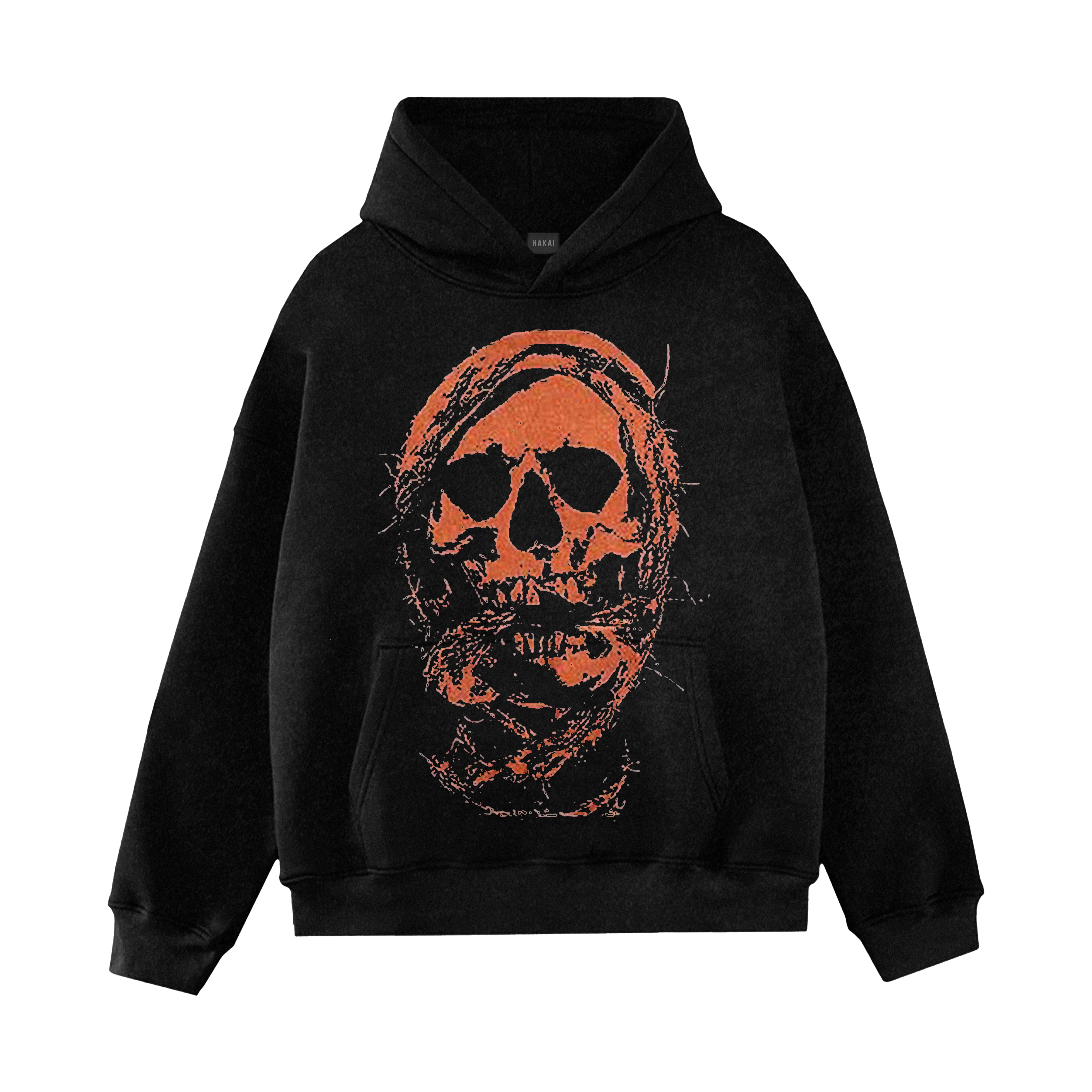 Orange Skull Hoodie