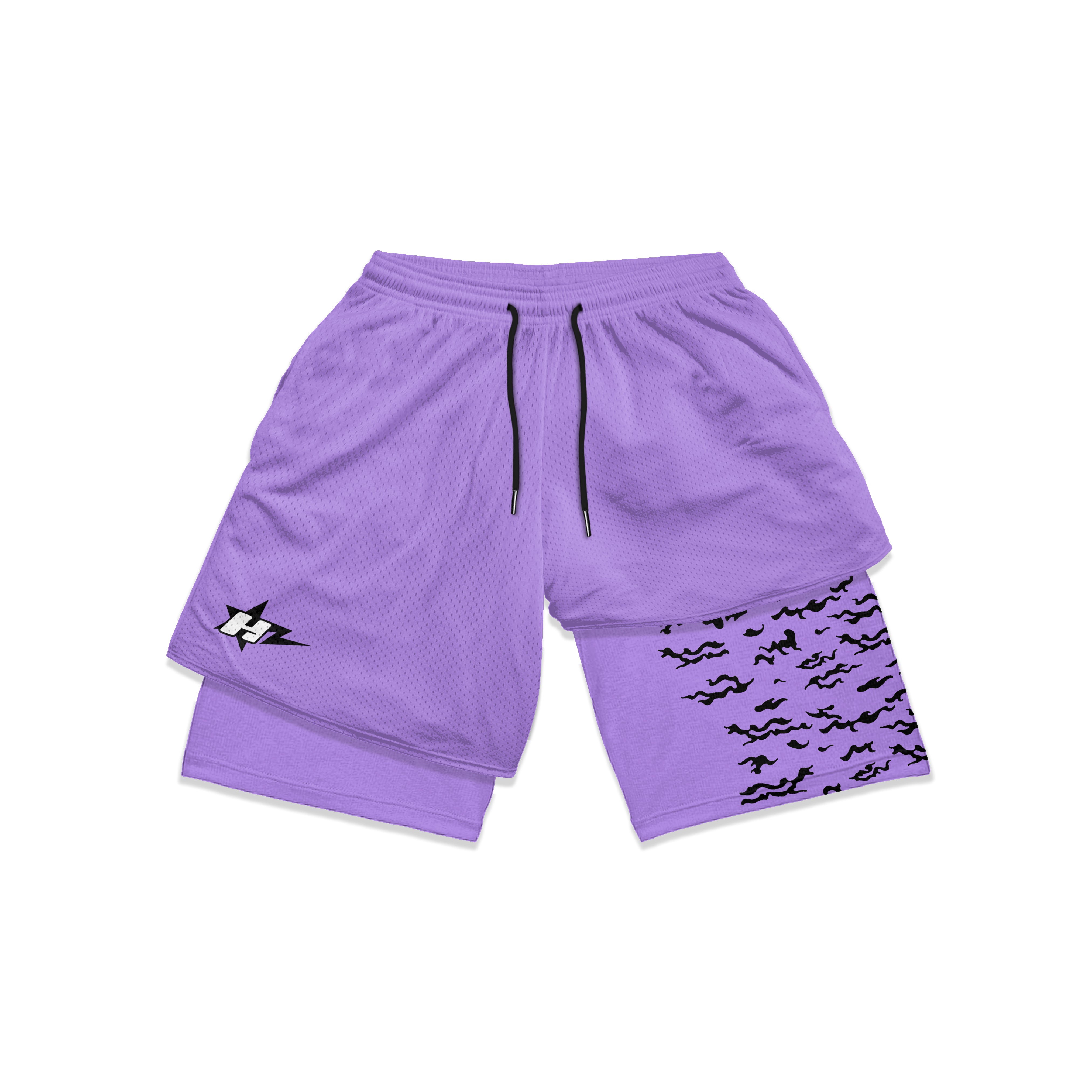 Purple Cursed Mark Compression Shorts