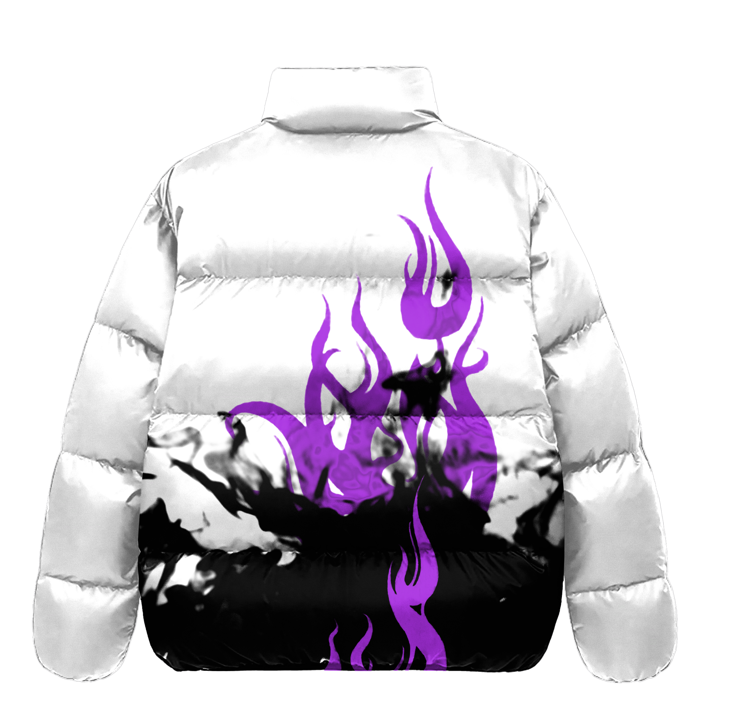 Purple Flames Puffer Jacket