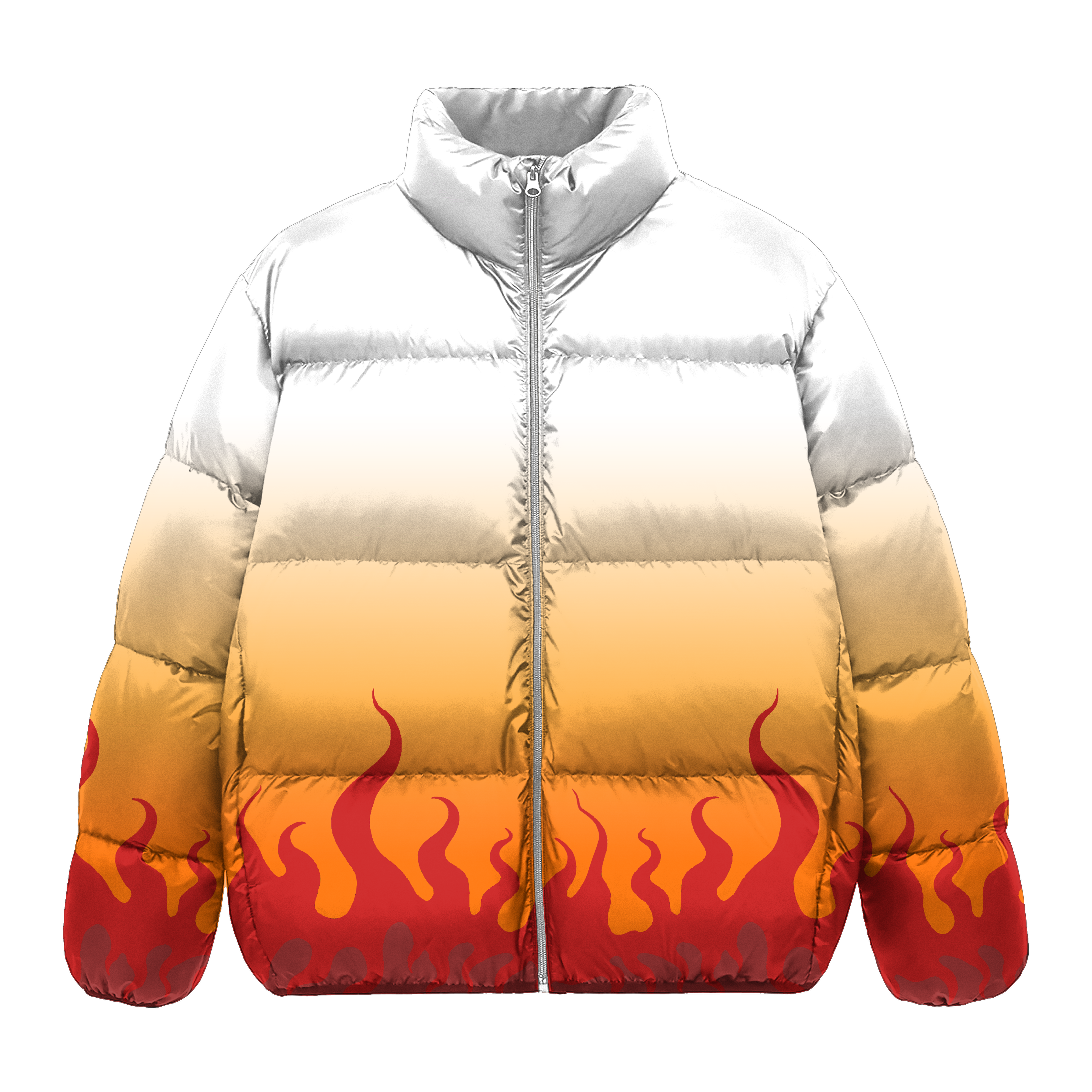 Flame Pillar Puffer Jacket