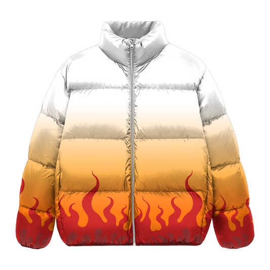 Flame Pillar Puffer Jacket